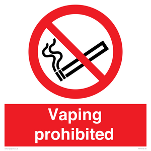 Vaping prohibited
